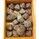 Glass Brown Picasso Double Pyramid Bead